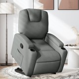 VidaXL Fotoliu rabatabil cu ridicare pe verticală, gri &icirc;nchis, textil