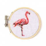 Mini Set de Broderie in Cruciulita , Flamingo