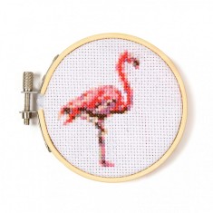 Mini Set de Broderie in Cruciulita a, , &amp;oelig; Flamingo foto
