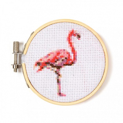 Mini Set de Broderie in Cruciulita , Flamingo foto