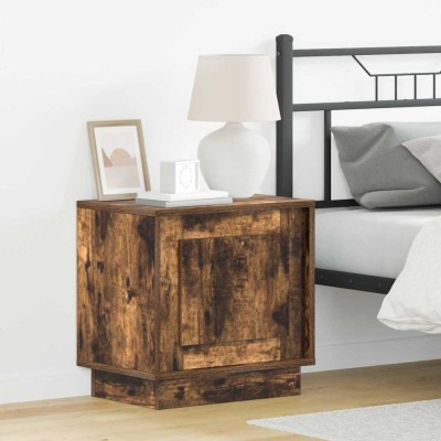 vidaXL Dulap de noapte cu 2 pcs Stejar afumat 44 x 34.5 x 45 cm 869571 foto