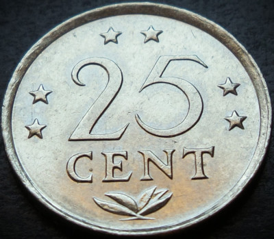 Moneda exotica 25 CENTI - ANTILELE OLANDEZE (Caraibe), anul 1982 * cod 5204 foto