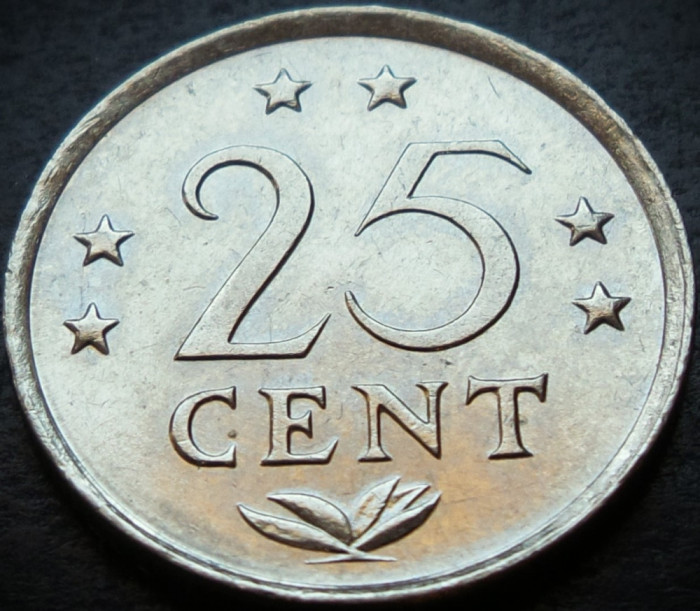 Moneda exotica 25 CENTI - ANTILELE OLANDEZE (Caraibe), anul 1982 * cod 5204