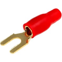 Papuc Terminal tip furca M4 5mm2 aurit izolat rosu ACV 30.4440-02