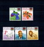 Kenya 1964 - Ziua Republicii, flori, animale, serie neuzata