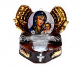 Candela cu doua maini, Fecioara Maria cu pruncul IIsus Hristos, 17 cm, GXL048