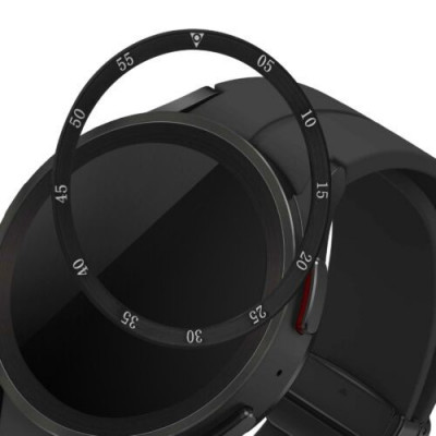 Rama cadran kwmobile pentru Samsung Galaxy Watch 5 Pro (45mm), Aluminiu, Negru/Gri, 60204.01 foto