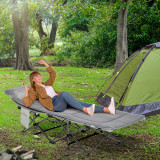 Cumpara ieftin Outsunny Pat pentru Camping Pliabil cu Buzunare de Depozitare