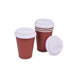 Pahare Carton, Set 10 Bucăți, Capacitate 380ml, Capace Plastic, Oem