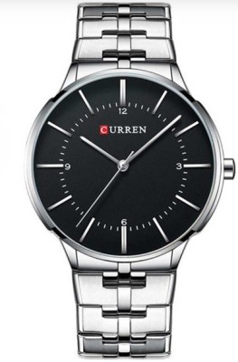 Ceas Barb?tesc Curren WZ8321 | Design Metalic Modern cu Cadran Negru foto