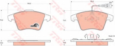Set placute frana,frana disc VW MULTIVAN V (7HM, 7HN, 7HF, 7EF, 7EM, 7EN) (2003 - 2015) TRW GDB1555 foto