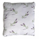 Perna matlasata antialergica lavanda LavenderDream Coneltex, dimensiuni 40 x 40 cm, patrata, culoare alba, umplutura fibra siliconizata