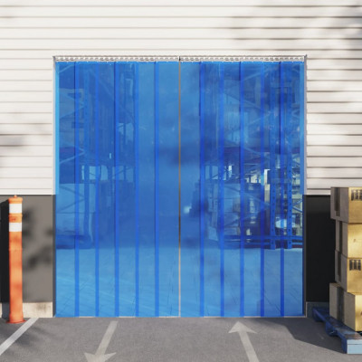 vidaXL Perdea pentru ușă, albastru, 200 mmx1,6 mm 25 m, PVC foto