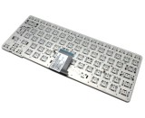 Tastatura Sony Argintie Vaio VPCCA2S1E layout UK fara rama enter mare, Vaio VPCCA2SOE R layout UK fara rama