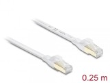 Cablu retea RJ45 Flat Cat.8.1 FTP 0.25m Alb, Delock 81023