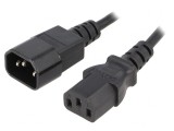 Cablu alimentare IEC C13 - IEC C14 1,8m 10A Negru