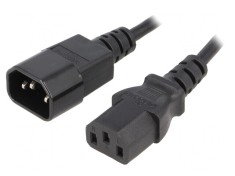 Cablu alimentare IEC C13 - IEC C14 1,8m 10A Negru