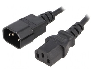 Cablu alimentare IEC C13 - IEC C14 1,8m 10A Negru foto