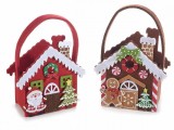 Cumpara ieftin Set 2 gentute din textil model Casuta Turta Dulce 17x9x18/24 cm