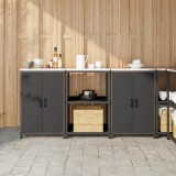 vidaXL Set de depozitare pentru bucătărie 3 pcs Negru 180 x 50 x 92 cm