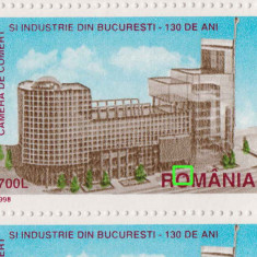 RO 1998 ,LP 1446a , "130 ani Camera de Com. si Ind.",coala EROARE catalogata,MNH