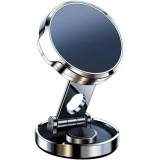 Suport de telefon, flippy, cu adeziv, din abs si magnet, pliabil, diametru 4.4 cm, universal, argintiu