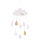 Decorațiune de Perete, Model Nor, Din Lemn, Mesaj &quot;Sweet Dreams&quot;, Multicolor, 23.5x55cm, Oem
