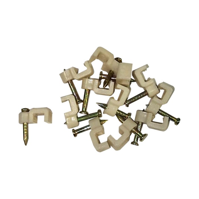 Clema pentru cablu, alb, 5 mm, 100 buc / set