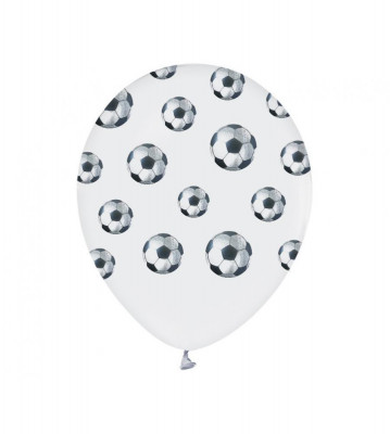 Set 5 baloane latex model fotbal alb negru 30 cm foto
