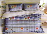 Cumpara ieftin Lenjerie de pat pentru o persoana cu husa elastic pat si fata perna dreptunghiulara, Joy, bumbac mercerizat, multicolor