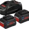 Bosch 2xGBA18V + GAL1880CV Set 2 acumulatori Li-Ion, 18V, 5.5Ah + Incarcator rapid de 8Ah ProAdvanced PowerfulTools