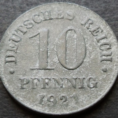 Moneda istorica 10 PFENNIG - GERMANIA, anul 1921 * cod 2883 = excelenta