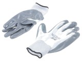 Manusi de protectie AVIT gri-negru, marime L, acoperire nitril, dos nylon, rezistenta frecare, EN 388, EN 420