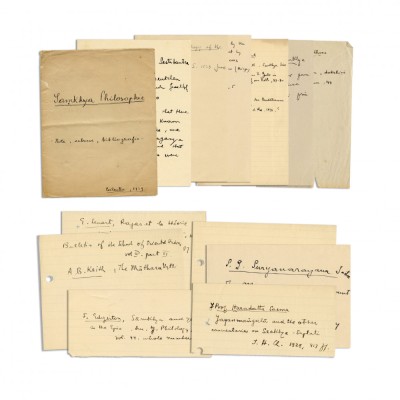 Mircea Eliade, Samkhya Philosophie, 12 file manuscris foto