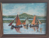 PICTURA ulei, TABLOU modern nou, - Pescari in Irlanda-, pictor roman consacrat, Peisaje, Realism