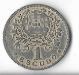 Moneda 1 escudo 1944 - Portugalia, cotatii ridicate!!!, Europa, Cupru-Nichel
