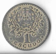 Moneda 1 escudo 1944 - Portugalia, cotatii ridicate!!!