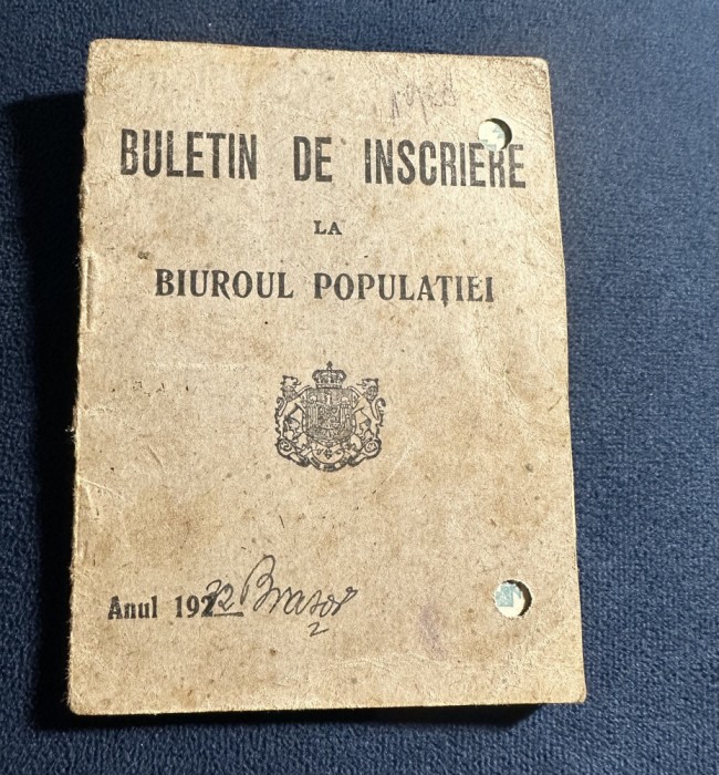 Buletin de &icirc;nscriere la biroul populației 1932 / Brașov