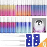 Set de sticle colorate cu role de ulei esențial 10ml cu bile din oțel inoxidabil, Oem