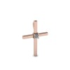 Pandantiv Aur Roz 14K Cruce cu Piatră Stralucitoare, 2.06g - Elegant, Simbol Spiritualitate