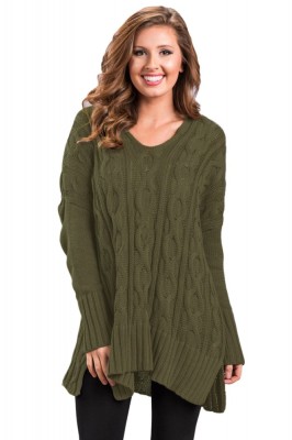 A748-120 Pulover casual tricotat model oversize foto