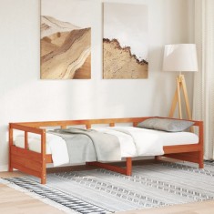 vidaXL Pat de zi fără saltea, maro ceruit, 80x200 cm, lemn masiv pin 854960