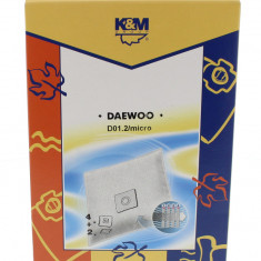 Sac aspirator Daewoo 105/407/705, sintetic, 4X saci, 2 filtre, K&M