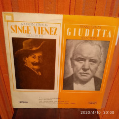 -Y-STRAUSS - SINGE VIENEZ / LEHAR - GIUDITTA DISC VINIL RAR !!! foto