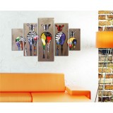 Set tablouri canvas (5 bucati) ST283 Multicolor 56x20 cm