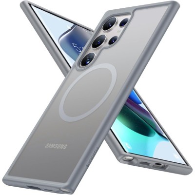 Husa MagSafe pentru Samsung Galaxy S24 Ultra S928, Torras, Guardian, Gri foto