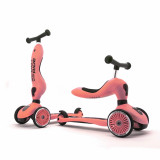 Trotineta copii cu sezut, transformabila 2in1, HighwayKick 1 Peach, 1-5 ani, pana la 50 kg, Scoot Ride, Scoot And Ride