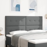 VidaXL Tăblie pat capitonată cu nasturi, gri &icirc;nchis, 180 cm, textil