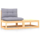 Gossi set mobilier gradina cu perne, 2 piese, lemn masiv de pin