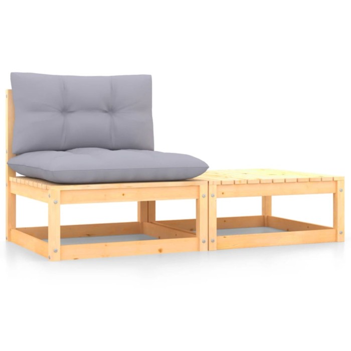 Gossi set mobilier gradina cu perne, 2 piese, lemn masiv de pin
